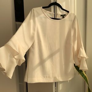 J. Crew White ruffle blouse size 8